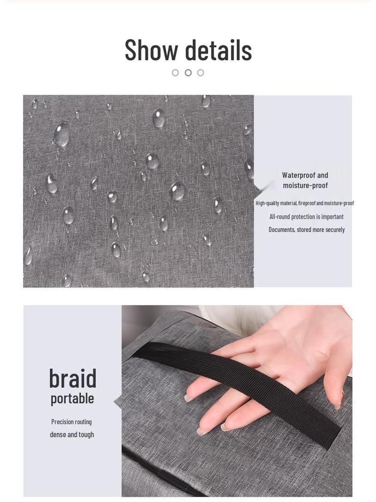 Sac de Rangement Multifonctionnel Grande Capacité pour Passeport et Documents