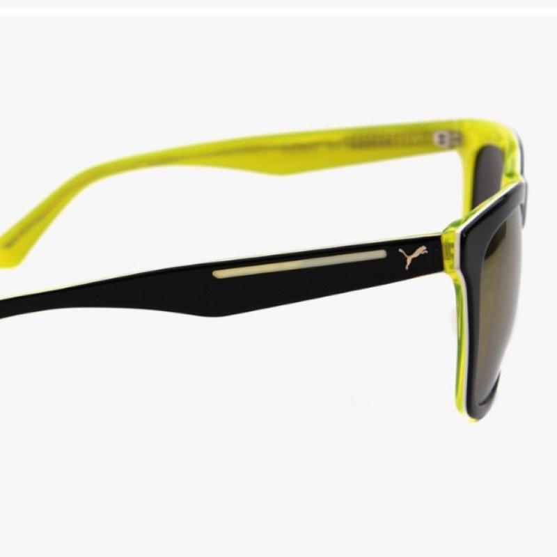 Puma Pu0088sk 001 Square Horn Rimmed Over Asian Fit Mirror Sunglasses