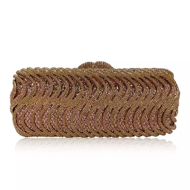 Damenhandtaschen Abend-Abschlussball-Clutches Gelbe Wellenform Damen Diamant-Clutch-Taschen Luxus Damen Kristall Abendessen-Party-Handtaschen