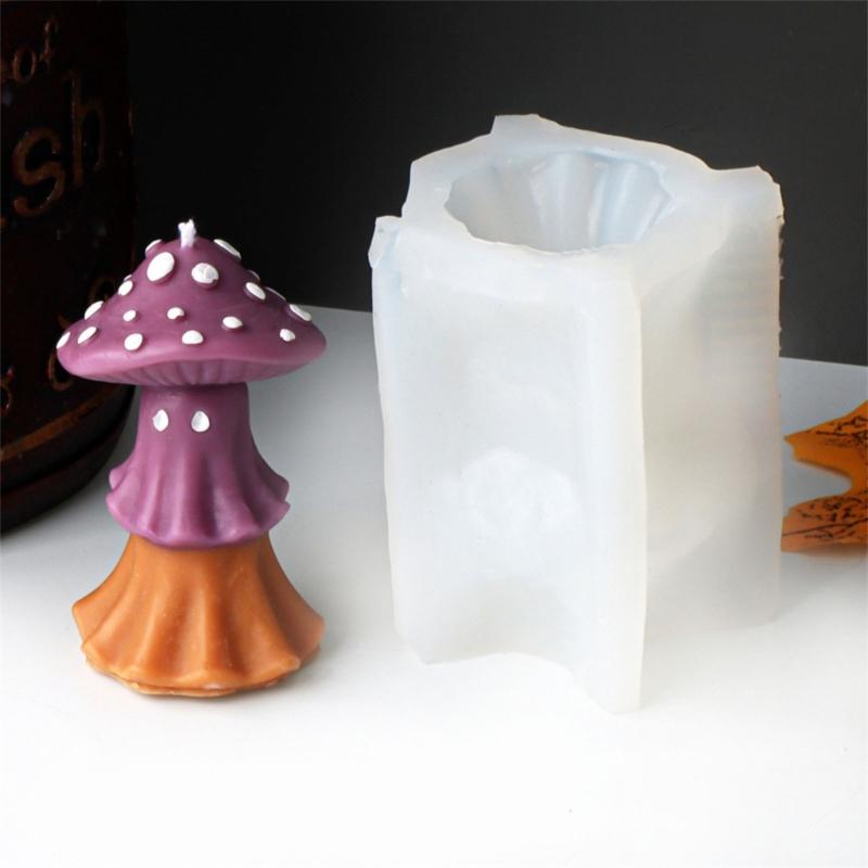 Halloween Silicone Moulds Mushroom House Candle Molds Scented Candle Molds Craft Supplies for Halloween Decorations
