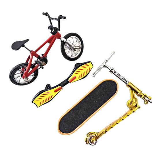 Children Boys Toy Miniature Finger Bicycle Skateboard Vitality Board Scooter Set