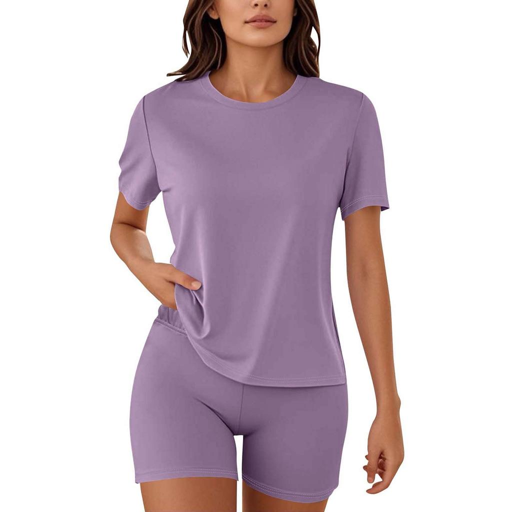 Women Pajamas 2 Piece Sets For Women T-shirt Shorts Outfits Sleepwear