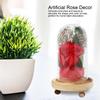 Glasabdeckung Künstliche Rose Blumendekoration Ornament für Valentinstag Geschenk Heimdeko