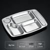 304 Stainless Steel Divided Canteen Tray
