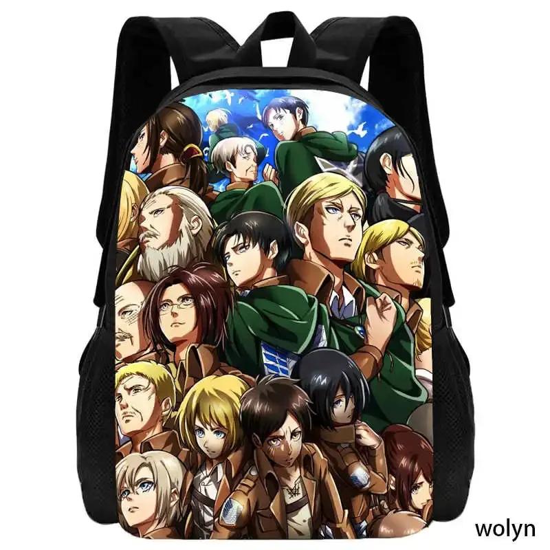 Cartoon School Bags for Boys Girls ,Mochila Attack On Titan School Backpack for Kindergarten,Cute Light Weight Kids Bags