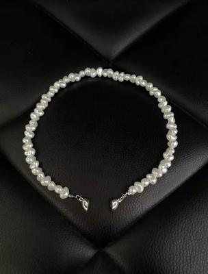 Collier de perles vintage, chaîne de cou pour femme avec perles cassées