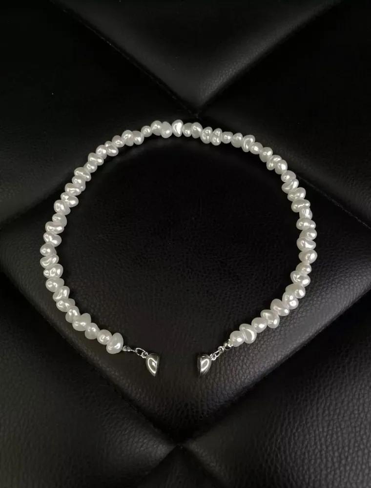 Vintage perlekjede, Dame ødelagt perle kragebenskjede, Halskjede