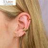 1pc 925 Sterling Silver Gold Plated Zircon Pendant Non -Pierced Ear Cuff Clip On Ear Earrings For Women Jewelry Pendientes
