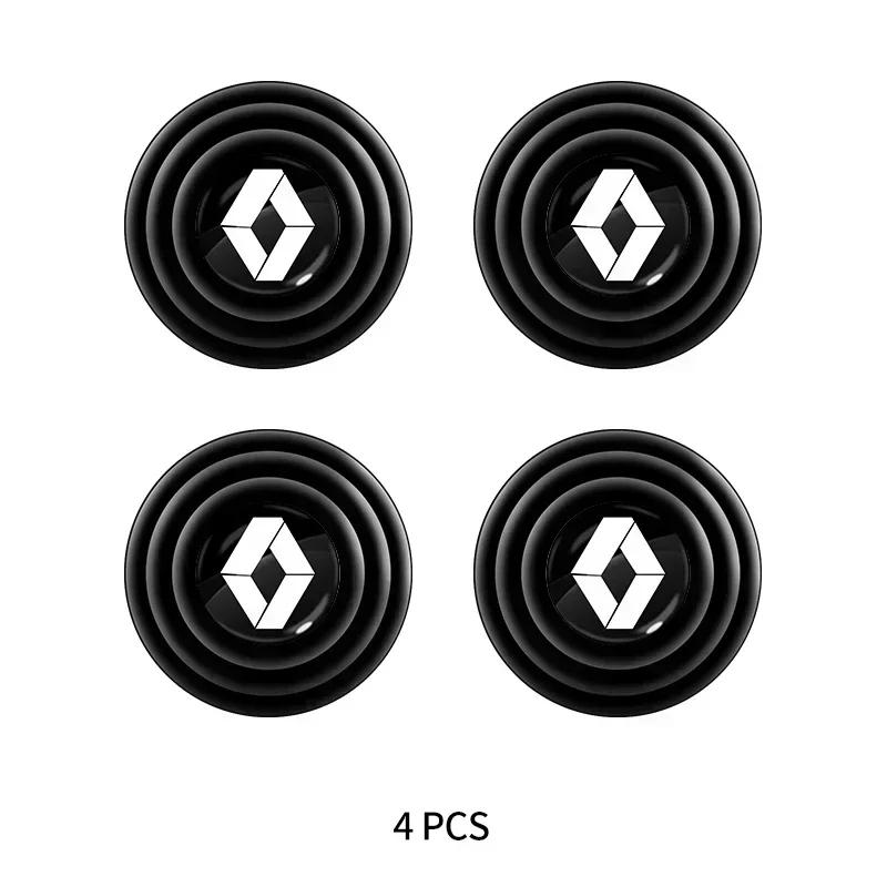 Silicone Car Logo Door Trunk Shock Absorber Sticker Gaskets Pads For Renault Megane 2 3 Clio Scenic Duster Kaptur Captur Logan Z555