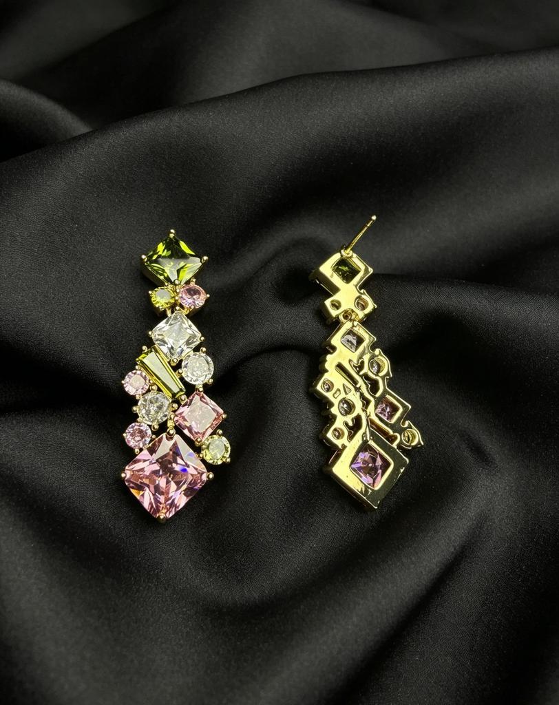 2026 Luxurious Geometric Long Zircon Dangle Earrings for Women - S925 Sterling Silver