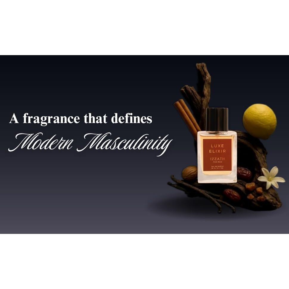 IZZATH Luxe Elixir Eau De Parfum 50ml | Luxury Men’s Perfume with Chestnut, Sugar, Sage, Lavender, Vanilla & Smoke |