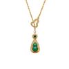 Chinese-Style Emerald Gourd Pendant with Imitation Gold and Diamante Inlay Clavicle Chain for Women