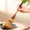 2Pcs Wooden Spoon Fork Dinnerware Set Long Handle Rice Soup Dessert Spoon Japanese Style Dinner Spoon and Fork Set Wood Cutlery