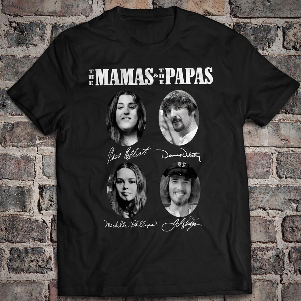 The Mamas & the Papas Signed Cotton Black Unisex Tee Shirt Unisex T-Shirt L