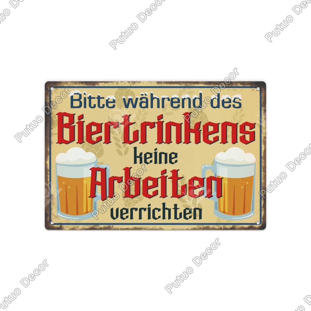 Putuo Decor Vintage German Metal Tin Sign  Rustic Wall Art for Home Office Cafe Farmhouse  Perfect Gift for Friends  Unique Deco