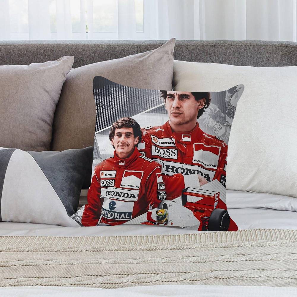 1Pc Ayrton Tacing Driver Senna Cushion Cover Inches Farmhouse Decor Home Throw Pillow Covers For Couch Decorations