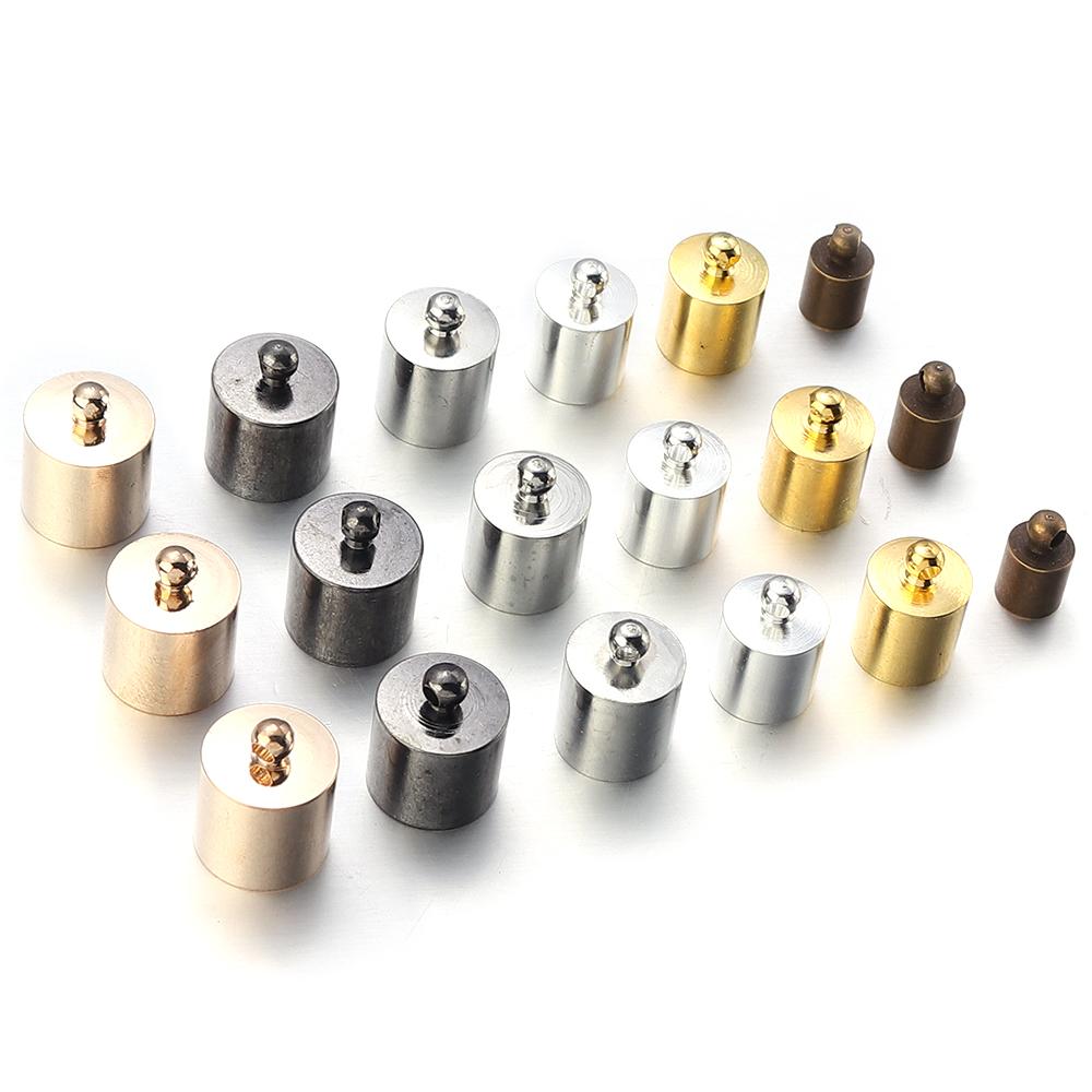 20-50pcs/lot Copper Crimp End Caps Leather Cords Bracelet Tassel End Tip Beads Caps Clasps DIY Necklace Jewelry Making Accessory
