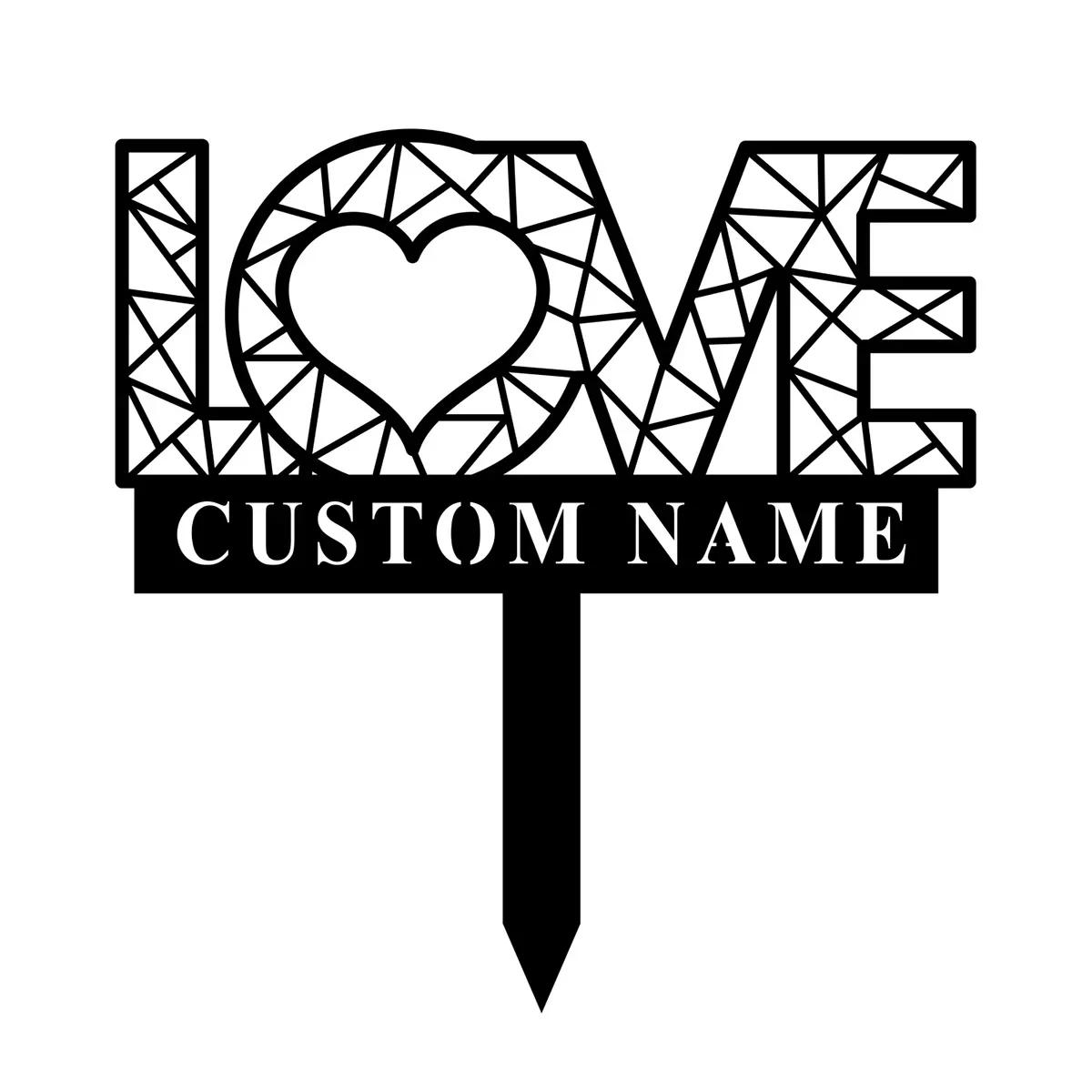 Персонализированный металлический колышек Знак Имена Жениха Невесты Свадьба Уличная Дверь Монограмма Декор