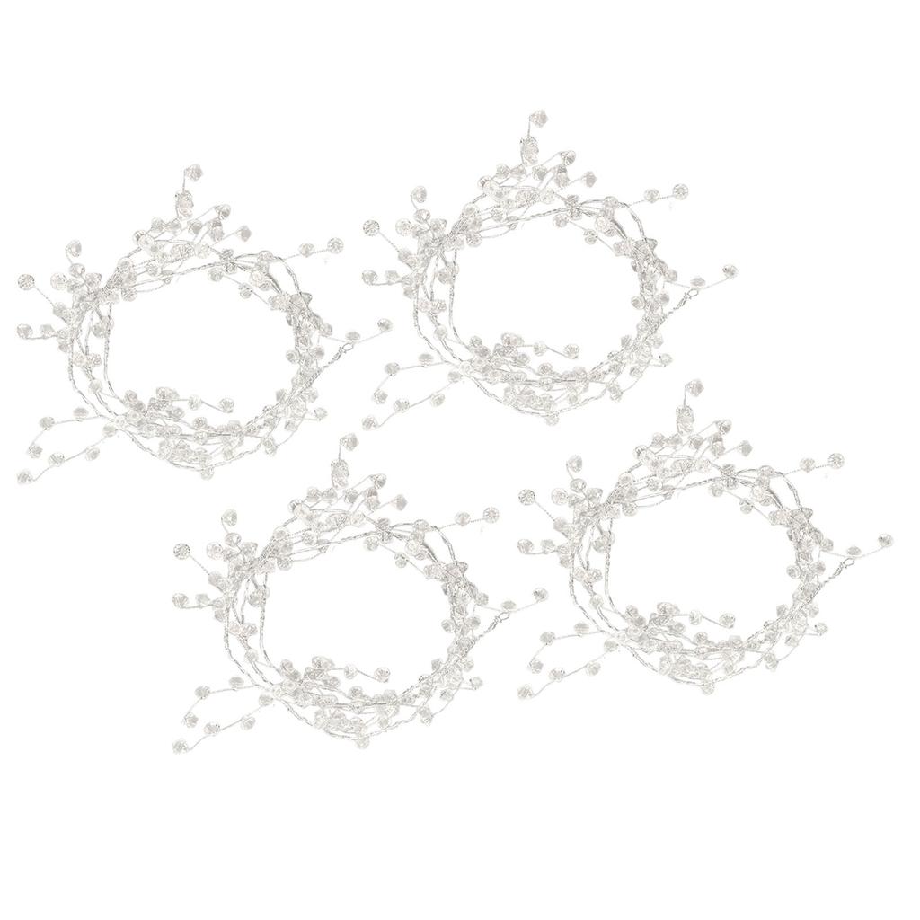 4 st Kristallpärlgirlang 49,2 tum Längd Transparent Romantisk Elegant Kristallgirlang för Fest