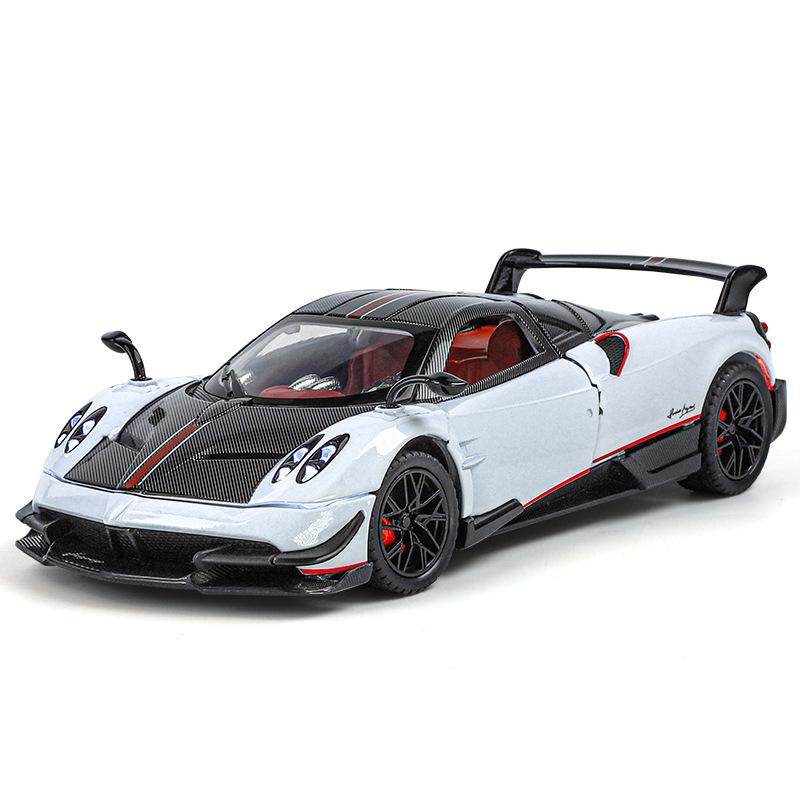 

1/24 Pagani Huayra BC Supercar Alloy Die Cast Toy Car Model Sound and Light Pull Back Children s Toy Collectibles Birthday Gift белый