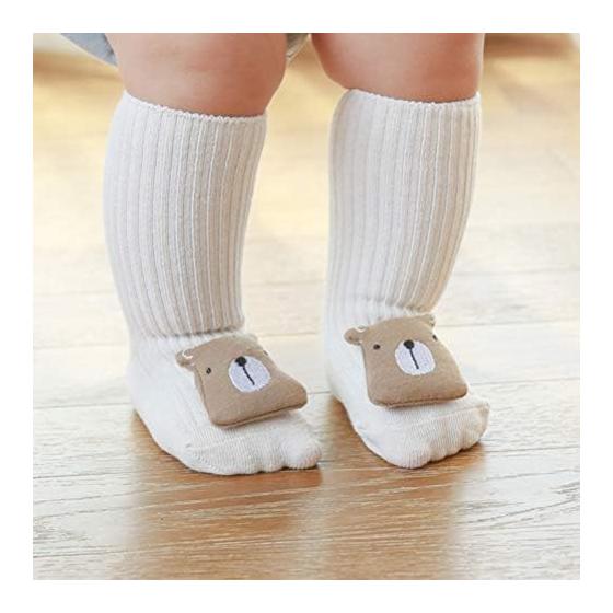 [HAYAHARU] Baby Socks, Baby Socks with Anti-Slip Pad, Cute Animal Pattern, Newborns, Warm, Cold Protection, Baby Gift, Autumn/Winter, Soft, Cotton,