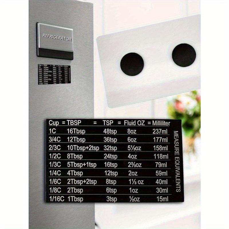 

1 шт. Магнитная таблица перевода мер для кухни для измерения продуктов и жидкостей, декоративный инструмент для приготовления рецептов и выпечки, кухонные аксессуары 1pcs чёрный
