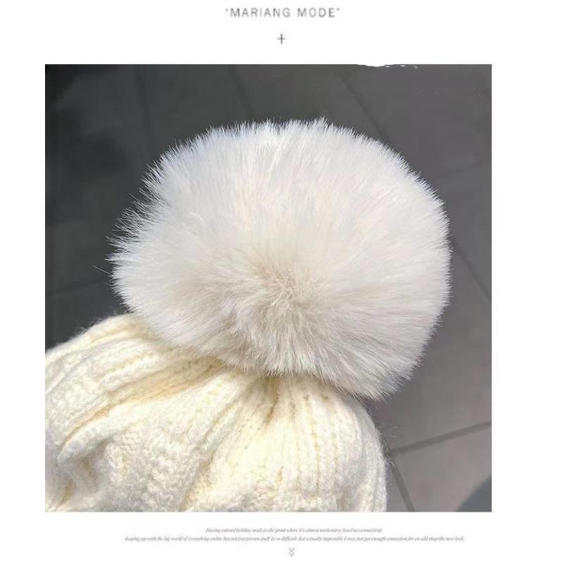 1PC Winter New Velvet Warm Knitted Hat Korean Edition Cold Hat Fashionable and Simple Face Showing Small Knitted Women's Hat