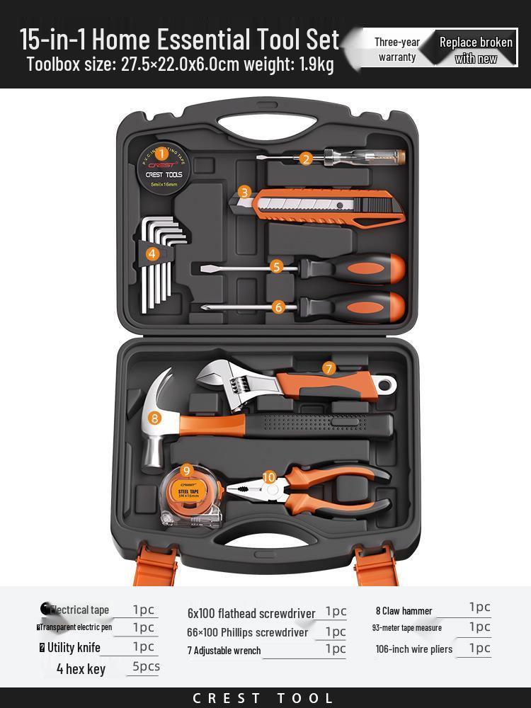 Multifunctional Electrician Toolbox: Complete Hardware & Electric Drill Set