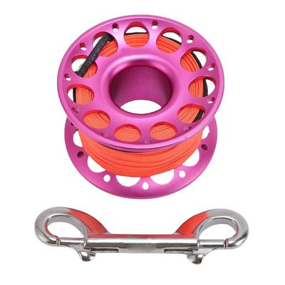 30m 98.43ft Scuba Diving Reel Aviation Aluminum With Double Ended Hooks Multi Purpose Finger Spool Reel