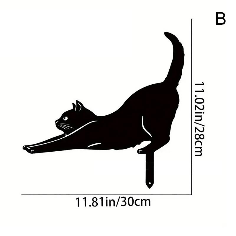 Katzen-Erdspieß, Ornament, Erdstecker, Outdoor, Garten, Balkon, Kunstdekoration, Metallhandwerk, Katzenornament für Katzenliebhaber