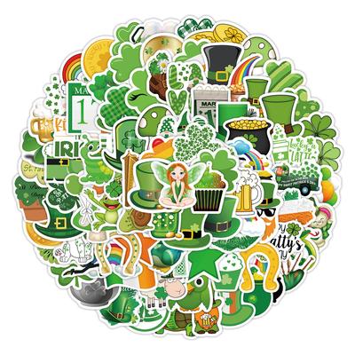 100 Pieces of St. Pa’s Day Graffiti Stickers Suitcases and Schoolbags Stationery Box Decorative Stickers Waterproof Creative Stationery Stickers