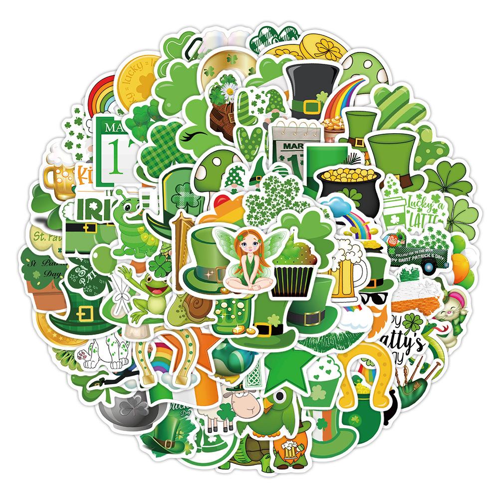 

100 Pieces of St. Pa’s Day Graffiti Stickers Suitcases and Schoolbags Stationery Box Decorative Stickers Waterproof Creative Stationery Stickers
