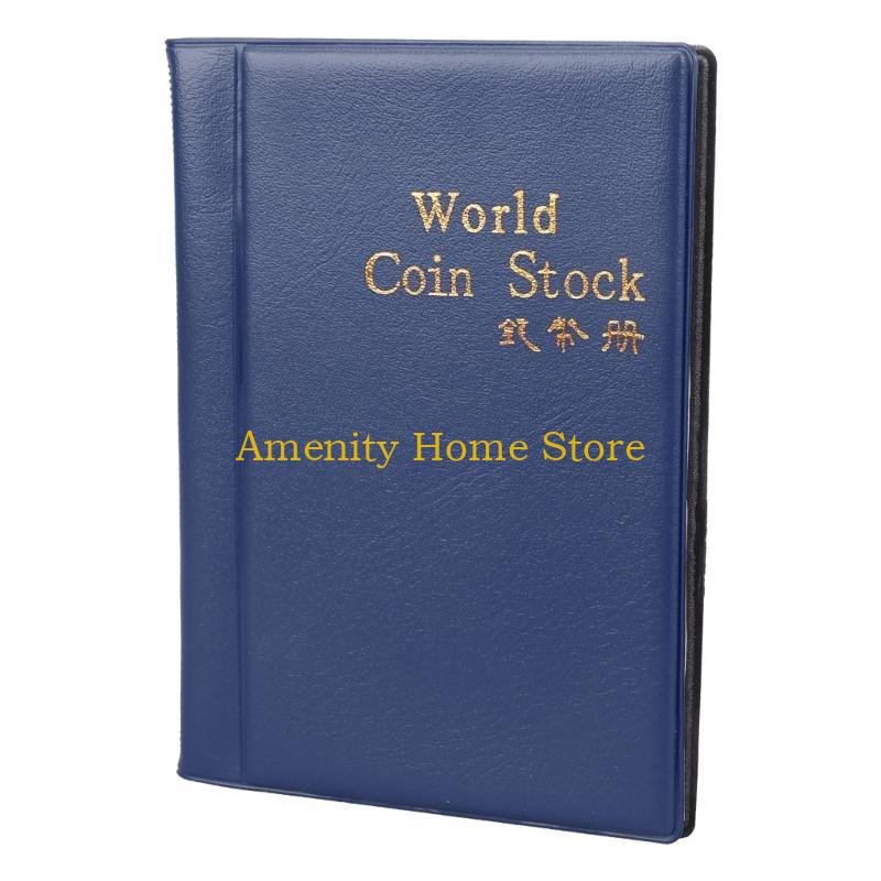 F26C Coin Album, 10 Pages Storage Sheets with 120 Coins Pockets Penny Collection Book Mini Money Collecting Holder for Coin