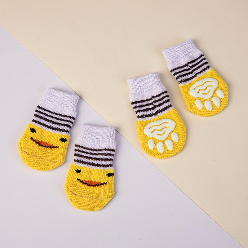Spot Pet Non-Slip Knitted Socks 4-Pack for Small Dogs - All Seasons Dog Foot Covers