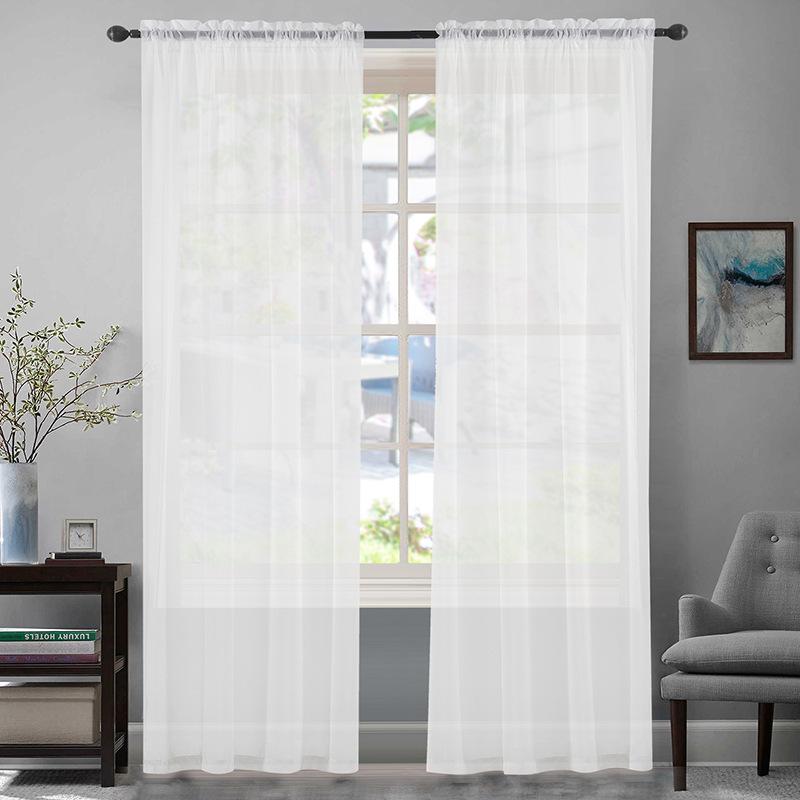 Simple Curtain Fabric Finished Product, Linen Plain Curtain, Living Room Bedroom Blackout Curtain Finished Product