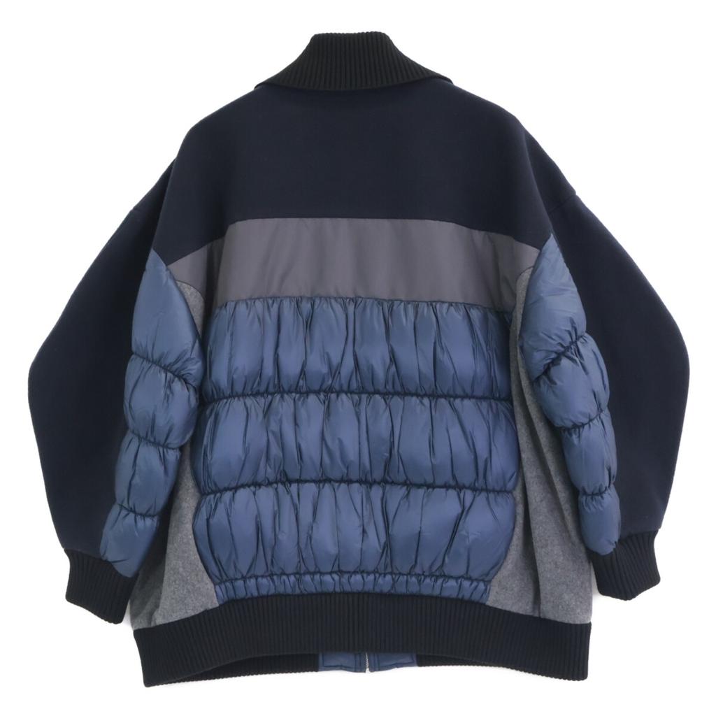 ENFOLD 22AW 300FA230-1930 Navy Soft Lambskin Melton Blouson Jacket 36 NavyUsed