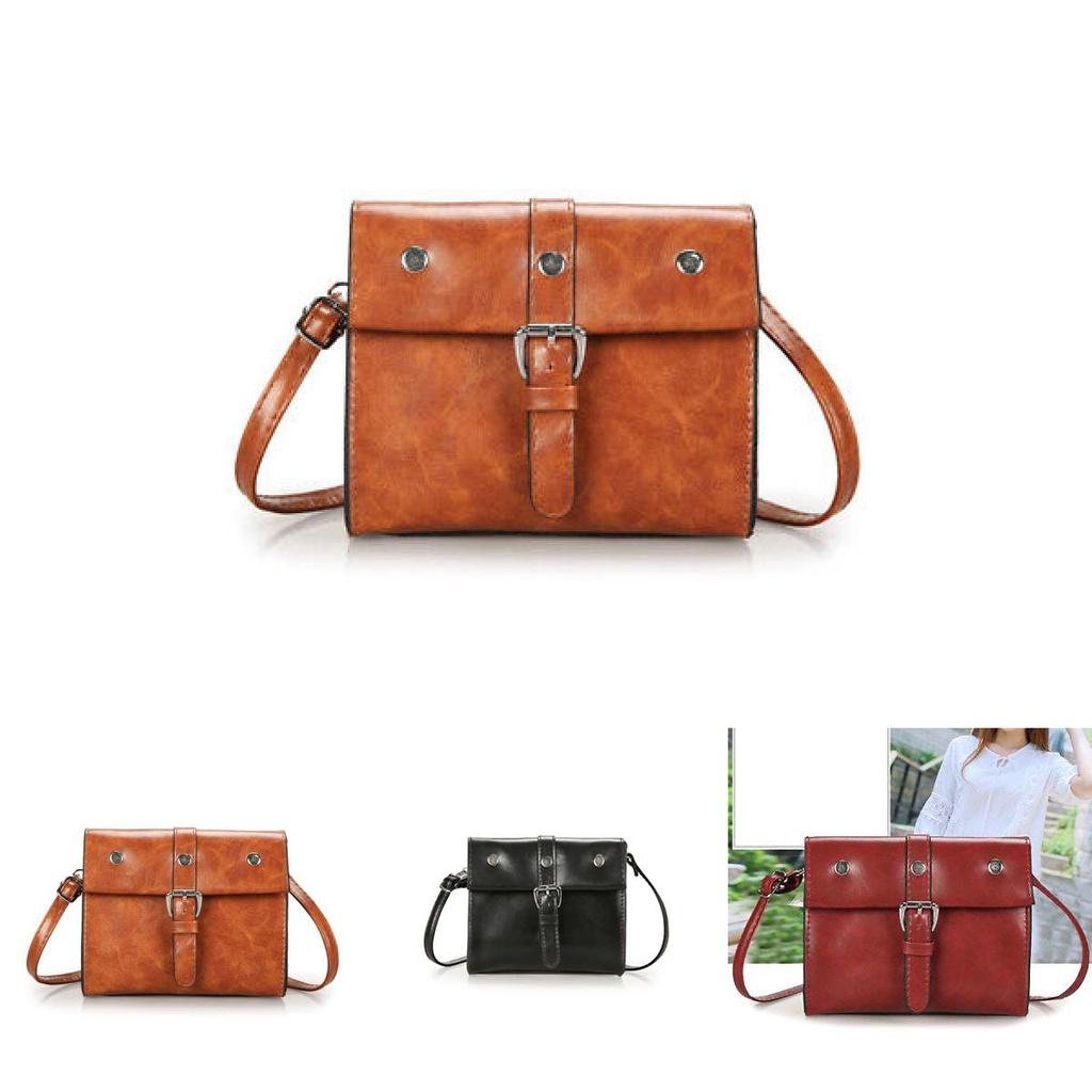 Versatile Retro Design Women's Pu Leather Bag In Burgundy With Magnetic Closure And Zipper Pocket