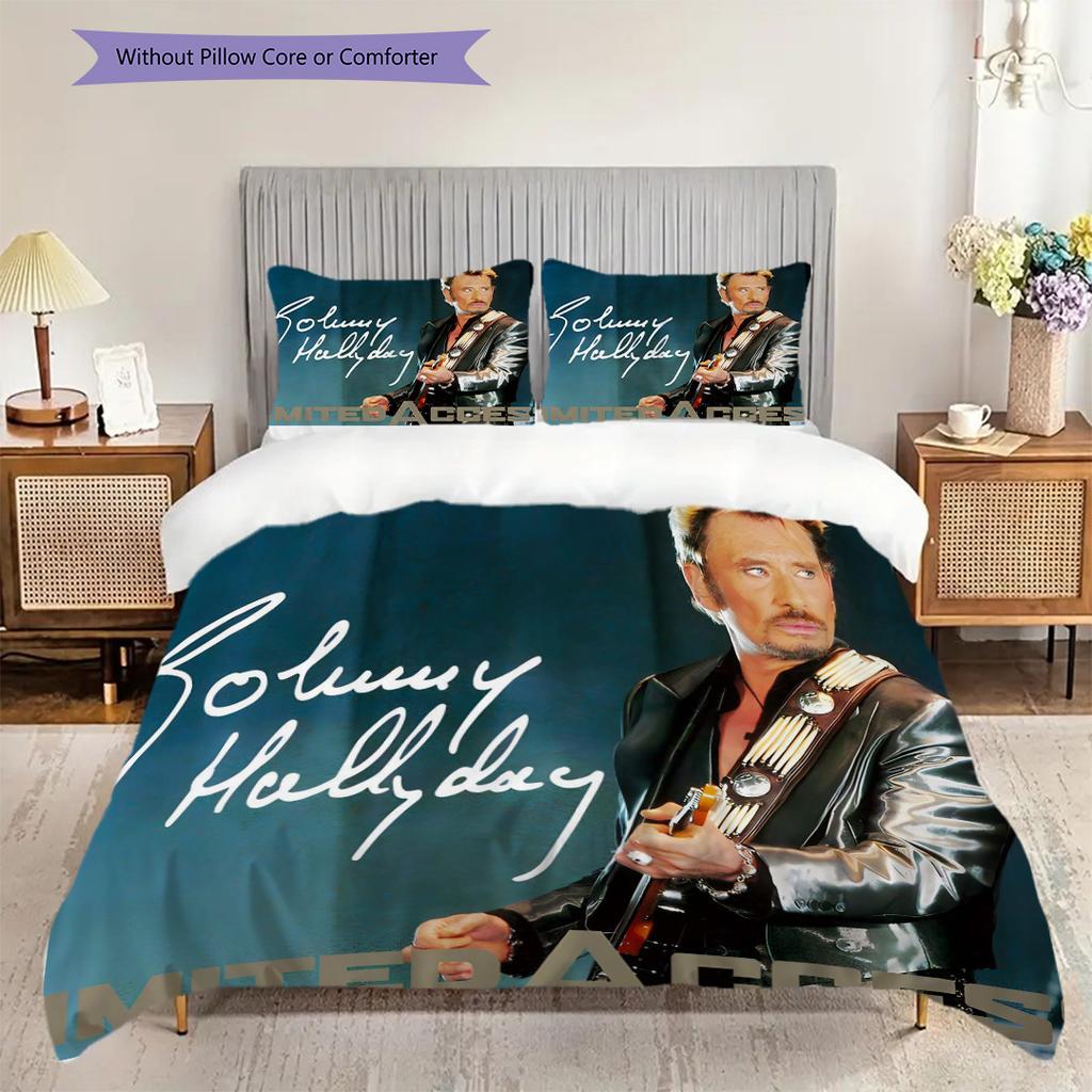 Johnny Hallyday De Lamour Legacy Bedding (1 * duvet cover + 2 * pillowcase, without core) 2D Flat Bedding set Soft and comfortable