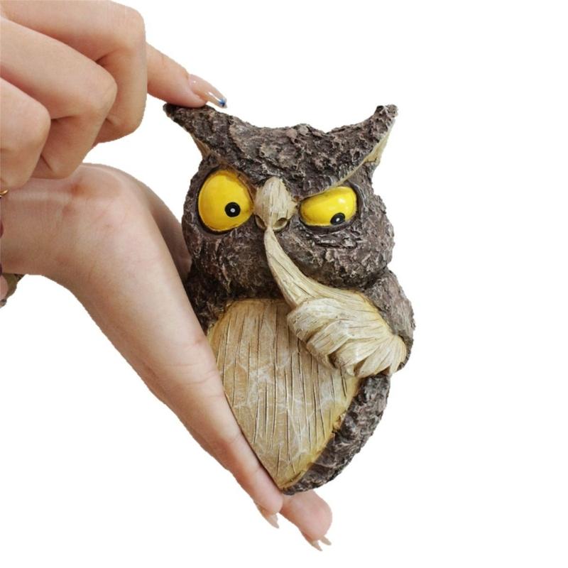 Resin Owl Tree Hanging For Garden Balconies And Courtyards Decoration Unique Resin Shoo Owl Ornament