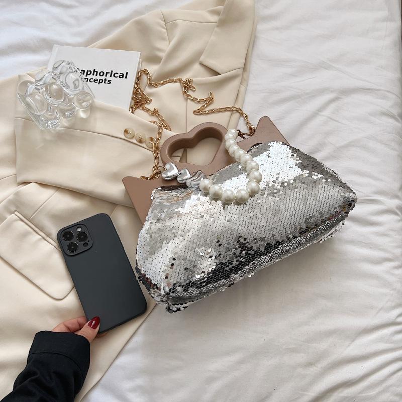 Bags Bag 2025 New European and American Fashion Sequins Personalized Love Handbag Women's Large-capacity Tote Bag Tide