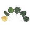 70PCS Artificial Palm Leaves 10 Kinds of Plants Simulation Tropical Plant Leaves for Hawaiian Party Decoration