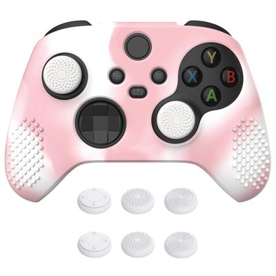 eXtremeRate PlayVital 3D Studded Xbox Series Controller Silicone Cover Skin with 6 Black Thumb Grip Soft Rubber Case Protector for Xbox Core Wireless