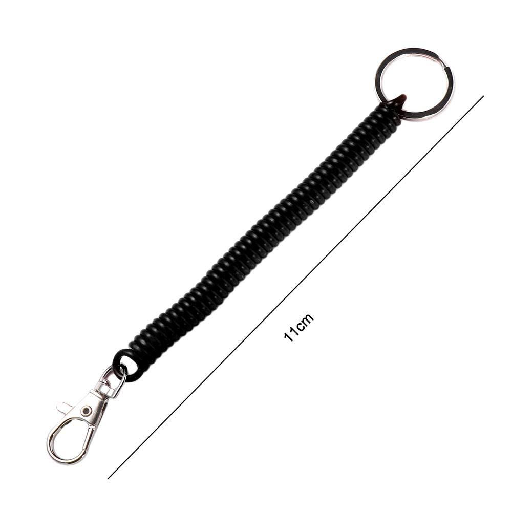 Wrist Coil Spring Lanyard Elastic Ropes Spiral Stretch Keychain Key Cord Clasp Spring Rope Key Ring
