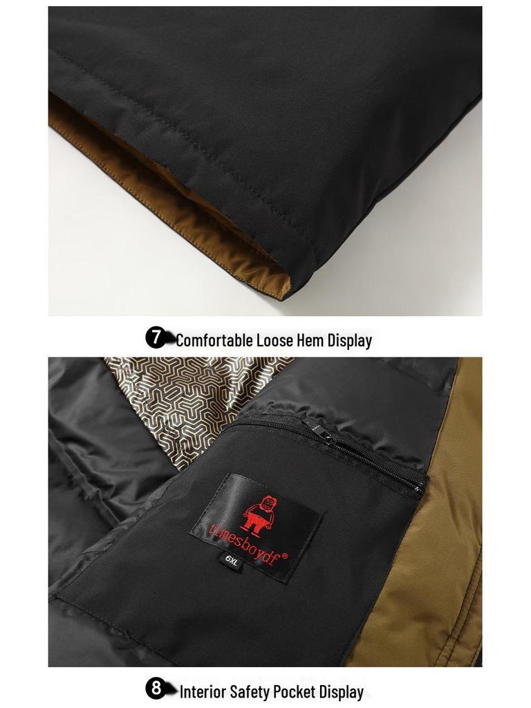 Men's Plus Size Casual Winter Down Jacket - Lightweight, Trendy, and Loose Fit