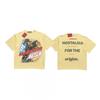 Herren locker geschnittenes Baumwoll-T-Shirt mit kreativem Buchstabenaufdruck lässiges Kurzarm-T-Shirt Herbst