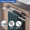 No Drill Brushed Stainless Steel Towel Rack Rust-Resistant Bathroom Towel Holder with Shelf Wall-Mounted Towel Bar
