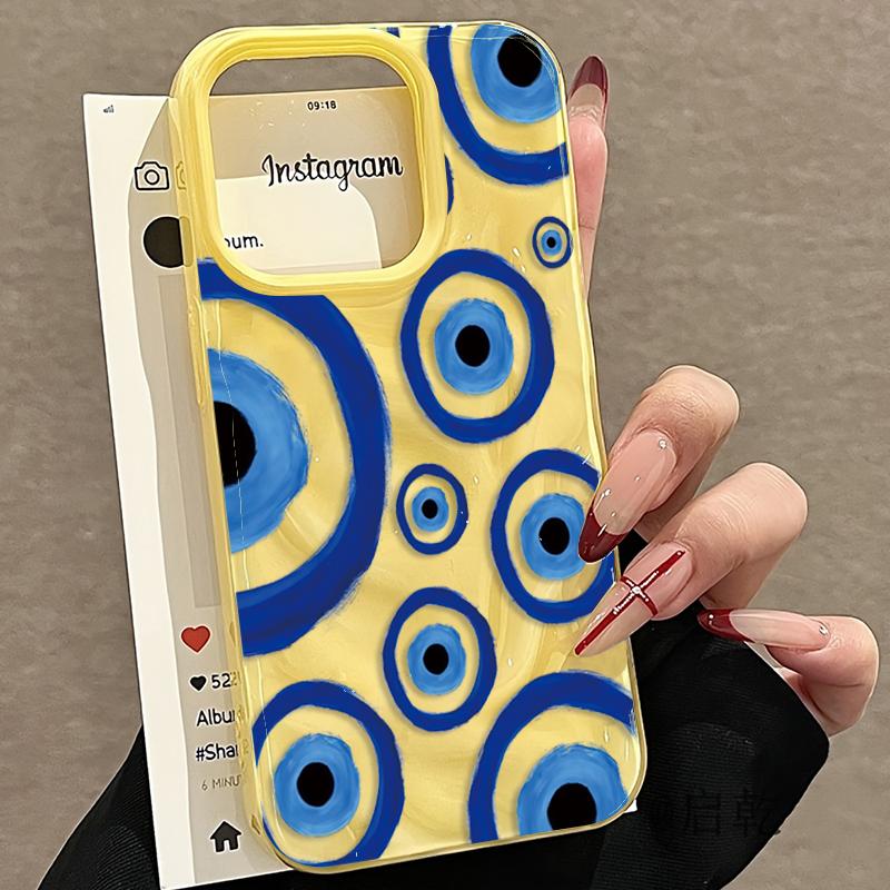 Retro Blue Eye Design TPU Phone Case For iPhone 17 16 15 14 11 13 12 Pro Max 17 Air Shockproof Cover For iPhone 15 14 16 Plus