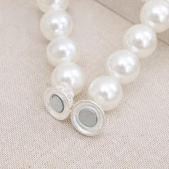 Magnetic Curtain Tiebacks with Pearls & Rhinestones, No Drill Window Curtain Holders, Elegant Luxury Curtain Tie Backs for Living Room, Bedroom