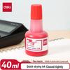 Deli Quick-Dry Red Ink Pad Refill Ink