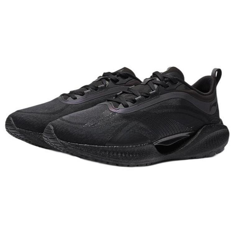 New LiNing Super Light 19 Cushioning Anti Slip And Wear Resistant Reflective Low Top Running Shoes Men's Black ARBS001-3